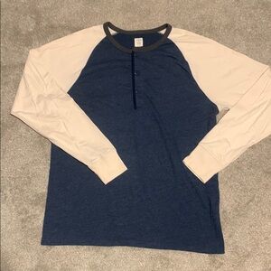 Men's Blue and Cream Raglan Shirt